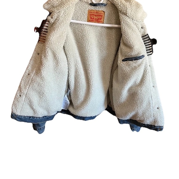 Levi's Other - Levi’s Sherpa Trucker Jacket 16365-0044 Men’s Size L Light Blue Denim EXC cond